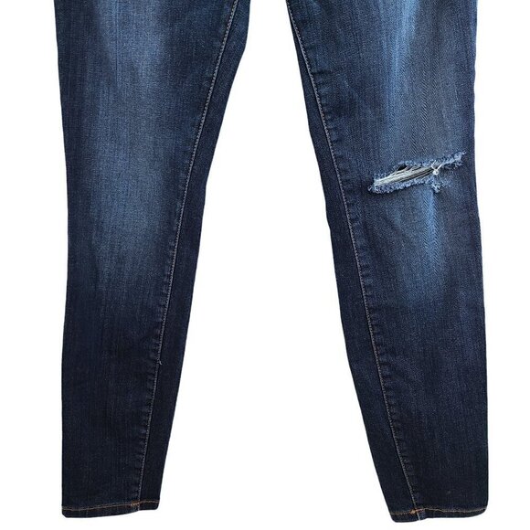 Current Elliot Stilleto Typhoon Destroy Dark Wash Distressed Denim Jeans - Picture 3 of 10
